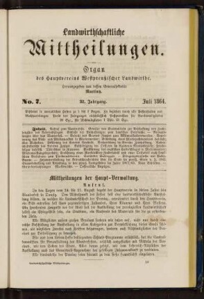 No. 7. 32. Jahrgang. Juli 1864.