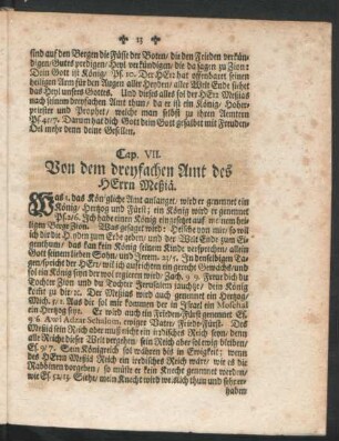 Cap. VII. Von dem dreyfachen Amt des HErrn Meßiä