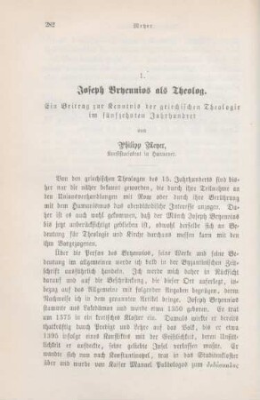 282-319 Joseph Bryennios als Theolog : ein Beitrag zur Kenntnis der griechischen Theologie im fünfzehnten Jahrhundert