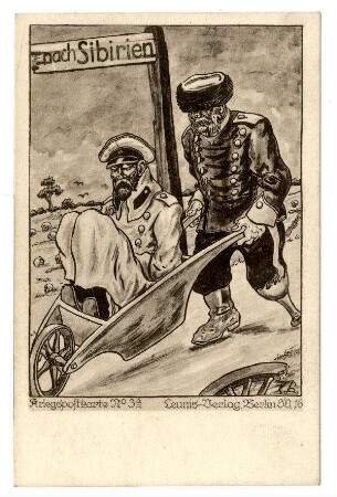 Kriegspostkarte Nr. 3a: nach Sibirien (Kaiser v.Rußland) (mit Zensurvermerk, verboten)