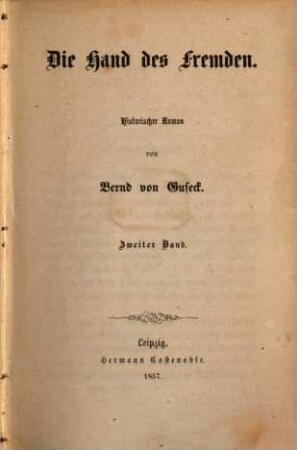 Die Hand des Fremden : Historischer Roman, 2