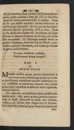 Cap. I. De Aeris Noxa.