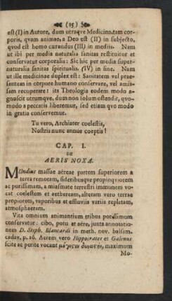 Cap. I. De Aeris Noxa.