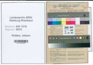 Entnazifizierung Johann Wolters , geb. 20.11.1894 (Postschaffner)