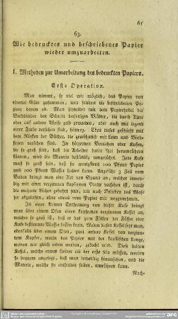 63. Wie bedrucktes und beschriebenes Papier wieder umzuarbeiten
