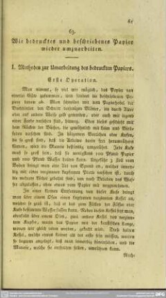 63. Wie bedrucktes und beschriebenes Papier wieder umzuarbeiten