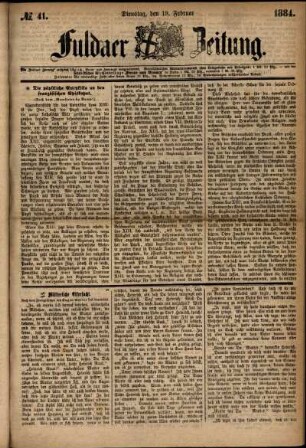 Ausgabe vom Dienstag, den 19. Februar 1884.