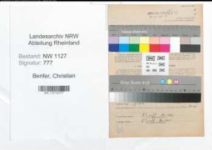 Entnazifizierung Christian Benfer , geb. 16.01.1892 (Maurer)