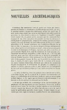 Nouvelles archéologiques