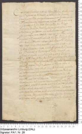 Iuramentum des Archidiakons Eberhard Cratz von Scharffenstein