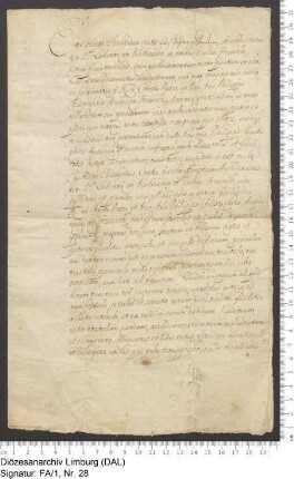 Iuramentum des Archidiakons Eberhard Cratz von Scharffenstein