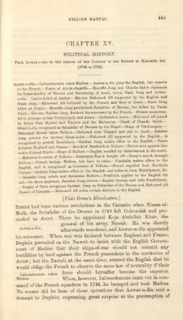 Chapter XV. Political history