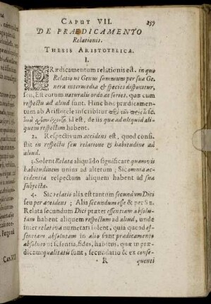 Caput VII. De Prædicamento Relationis.