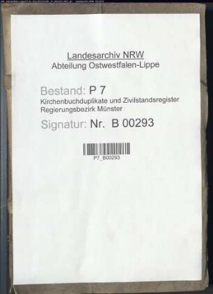 Belegakte zum Heiratsregister 1813 der Munizipalität Altschermbeck