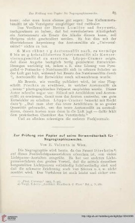 18: Zur Prüfung von Papier auf seine Verwendbarkeit für Negrographiezwecke