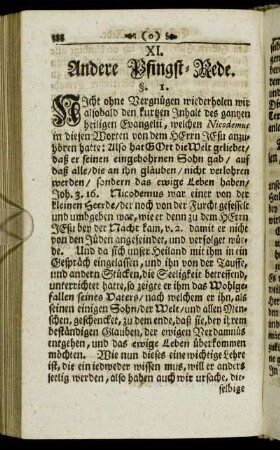 XI. Andere Pfingst-Rede