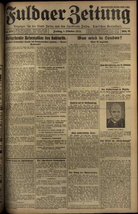Erste Ausgabe vom Freitag, den 07. Oktober 1932.