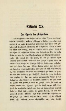 Abschnitt XX. Zur Theorie des Beschneidens