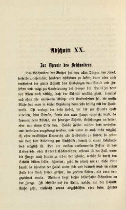Abschnitt XX. Zur Theorie des Beschneidens