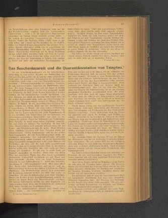 Das Seuchenlazarett und die Quarantänestation von Tsingtau.
