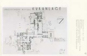 Kuranlage (Diplomarbeit bei Kurt Dübbers): Kurhaus, Grundriss Erdgeschoss 1:200