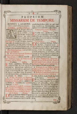 Proprium. Missarum de tempore.