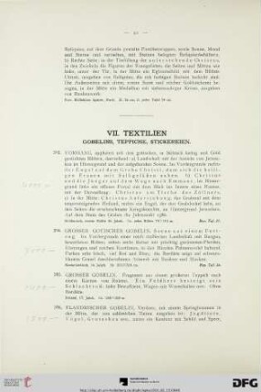 VII. Textilien (Nr. 393-436)