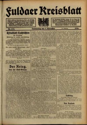 Ausgabe vom Donnerstag, den 05. November 1914.