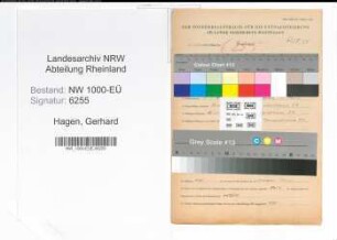 Entnazifizierung Gerhard Hagen, geb. 29.07.1911 (Autohaendler)