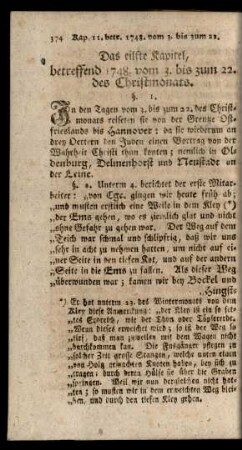 Das eilfte Kapitel, betreffend 1748. vom 3. bis zum 22. des Christmonats