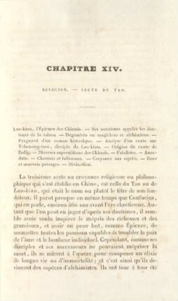 Chapitre XIV. Religion. - Secte du Tao