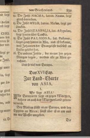 Das XVI. Capitel. Zur Land-Charte von Asia.