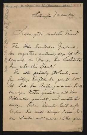 Brief an Ferruccio Busoni : 10.11.1901