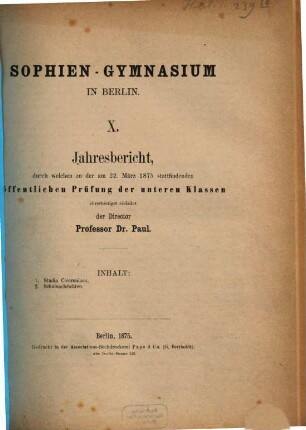 Jahresbericht, 1874/75 (1875)