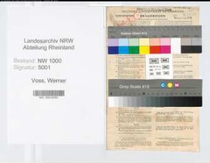 Entnazifizierung Werner Voss, geb. 15.08.1899 (Steuergehilfe)