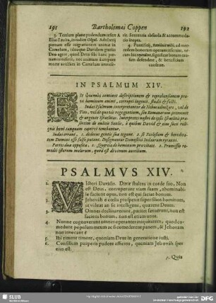 In Psalmum XIV. Psalmus XIV.