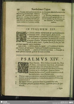 In Psalmum XIV. Psalmus XIV.