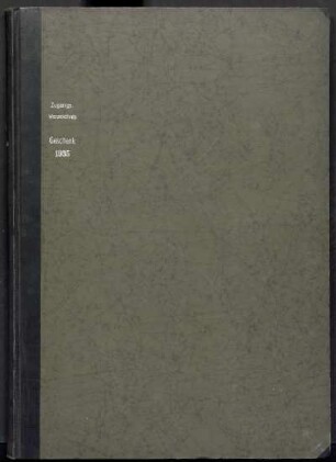 Zugangsverzeichnis Geschenke 1935 : 29. April 1935 bis 31. März 1936