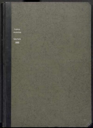Zugangsverzeichnis Geschenke 1935 : 29. April 1935 bis 31. März 1936