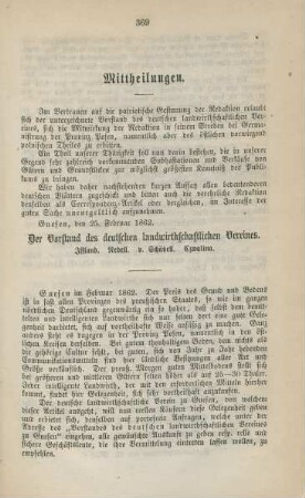 Mittheilungen.