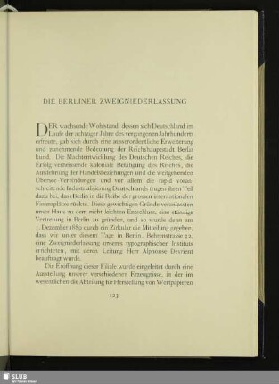 Die Berliner Zweigniederlassung