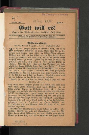 Januar 1911. Heft 1.