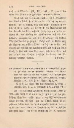 318-320 [Rezension] Staehelin, Hans, Die gnostischen Quellen Hippolyts in seiner Hauptschrift gegen die Häretiker