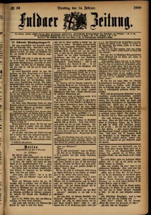 Ausgabe vom Dienstag, den 14. Februar 1888.