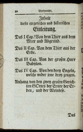 Inhalt dieser exegetischen und historischen Einleitung.
