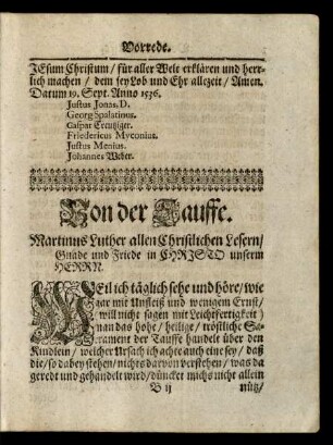 Von der Tauffe.