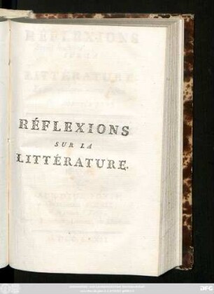 T. 3: Réflexions Sur La Littérature, Et sur quelques autres sujets