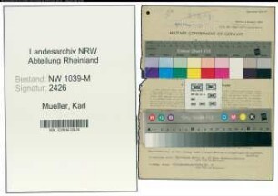 Entnazifizierung Karl Mueller , geb. 15.06.1888 (Foerster)
