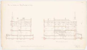 Schloss Queitsch Umbau und Ausbau: Längsschnitt, Querschnitt, Maßstabsleiste