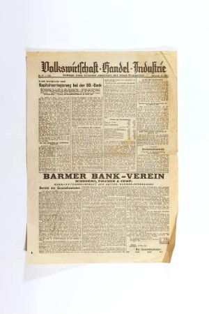 Volkswirtschaft, Handel, Industrie - Beilage zum General-Anzeiger der Stadt Wuppertal